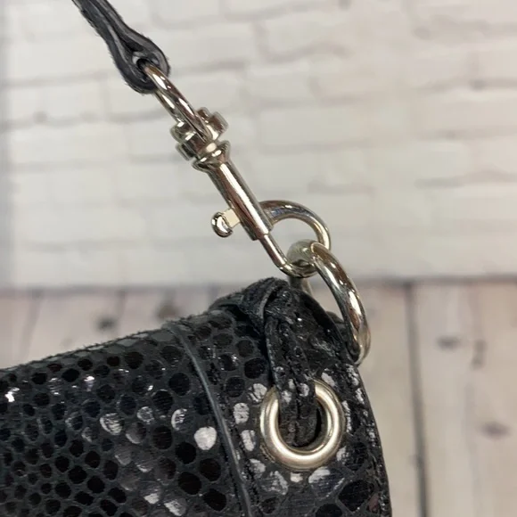 NINE WEST Black Snake Print Clutch/Wristlet Bag - Picture 7 of 17